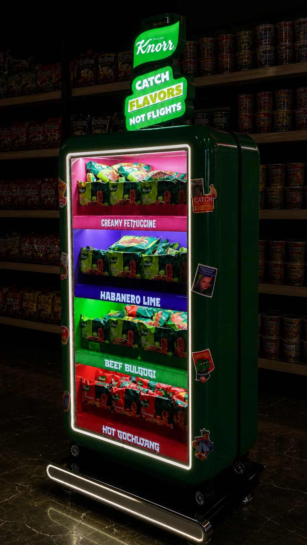 Installed Knorr Global Flavours suitcase FSU from a three-quarter angle