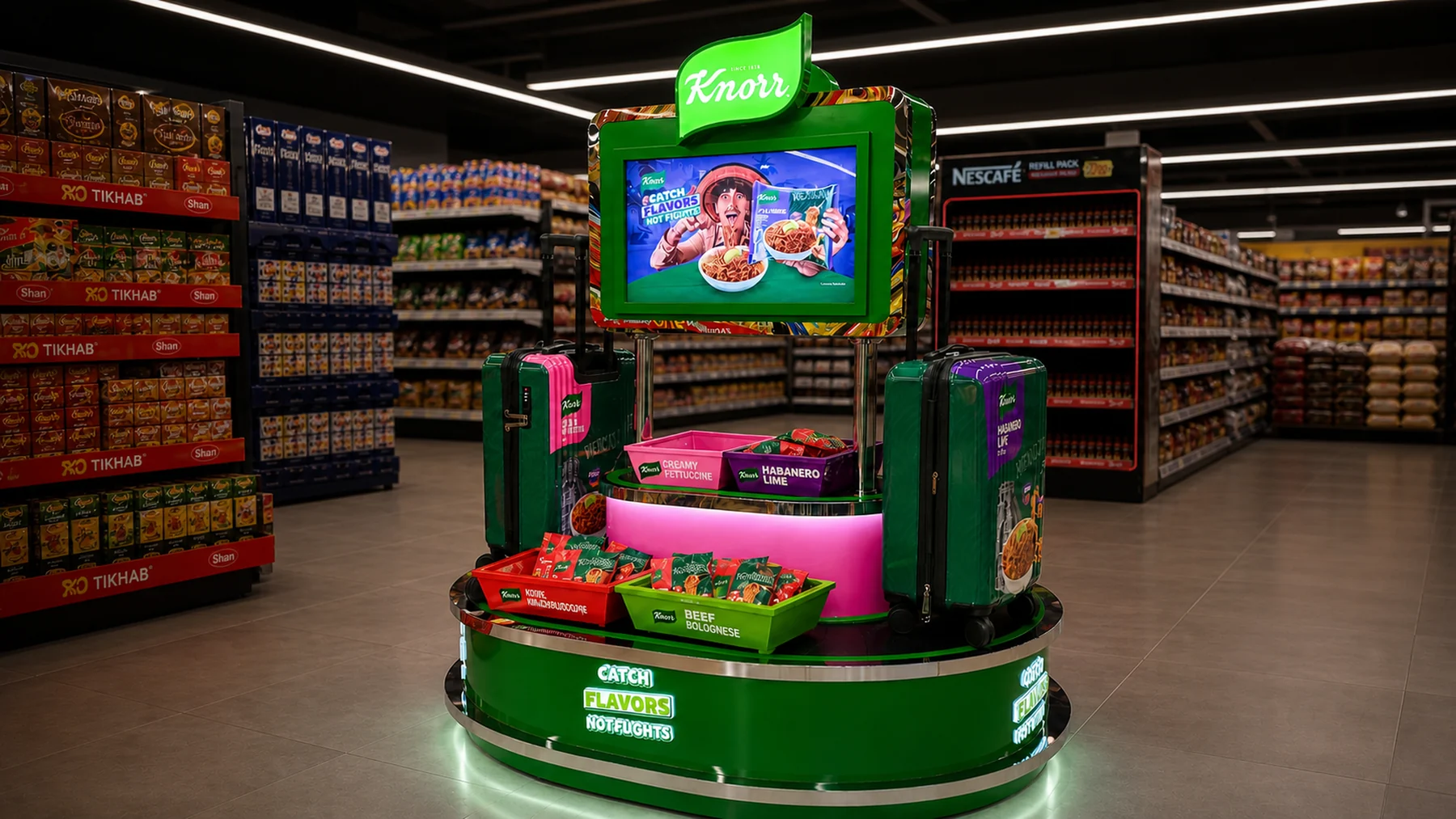 Front three-quarter view of the Knorr Global Flavours travel podium