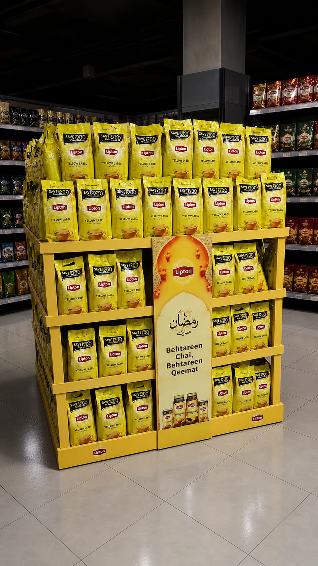 Lipton Ramzan podium built against the tea category at Packages Mall