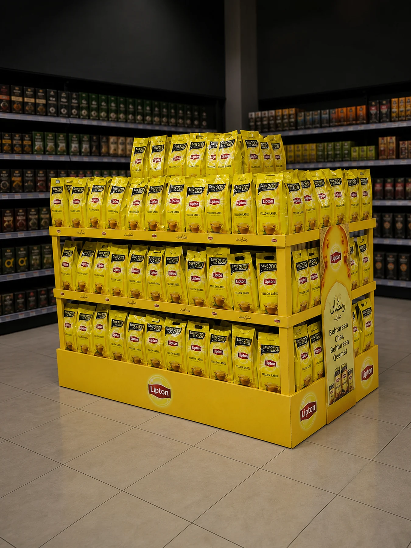 Lipton Ramzan podium on the open floor at Carrefour Fortress