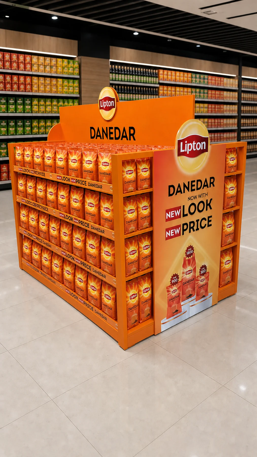 Compact Lipton Danedar display at Carrefour Fortress