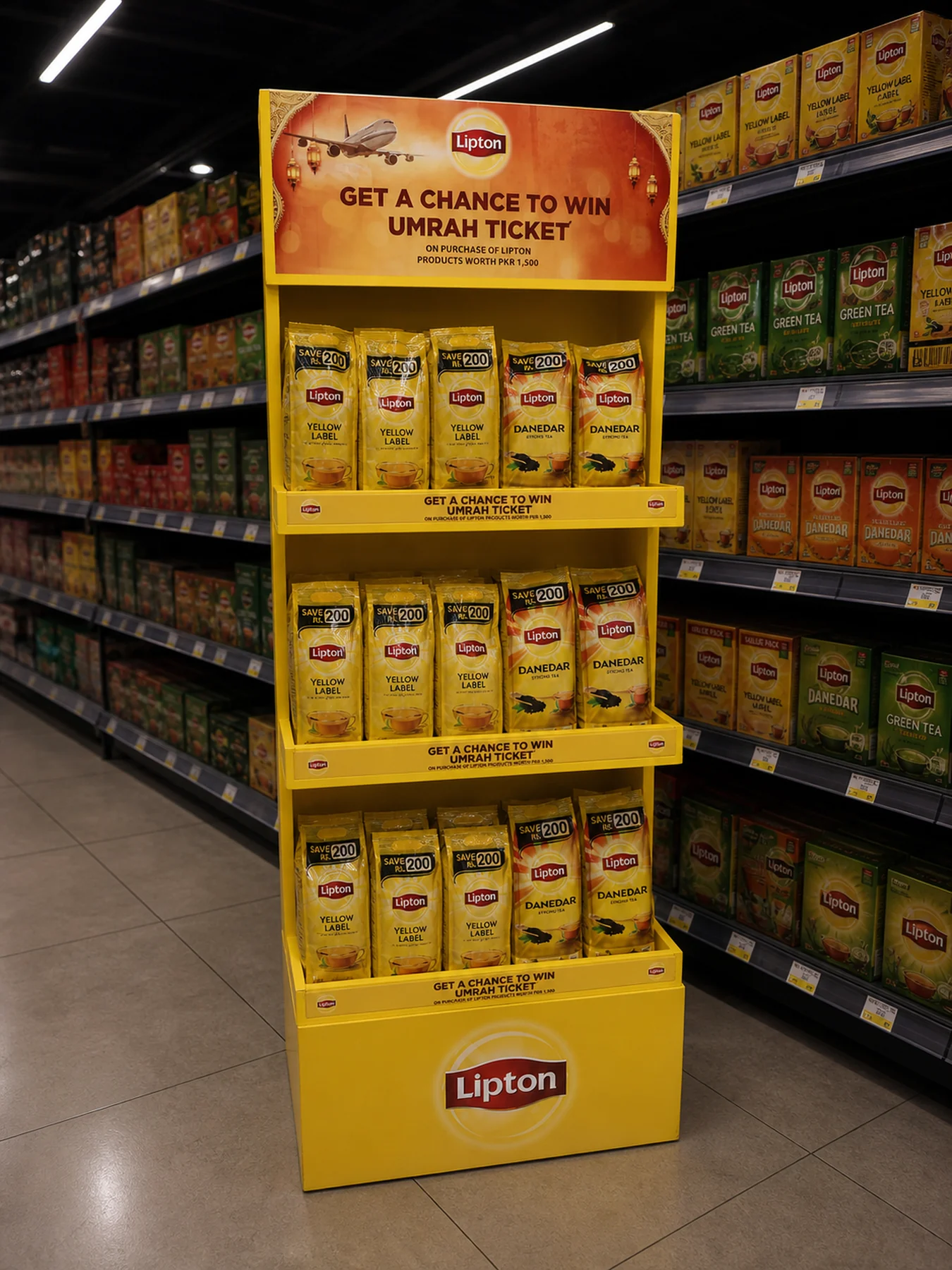 Three-tier Lipton Umrah freestanding unit at Al-Fatah Johar Town