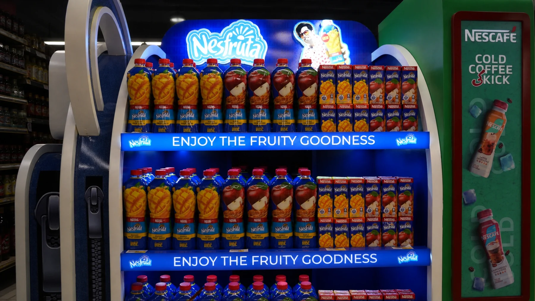 Illuminated shelf run at Chase Up Johar