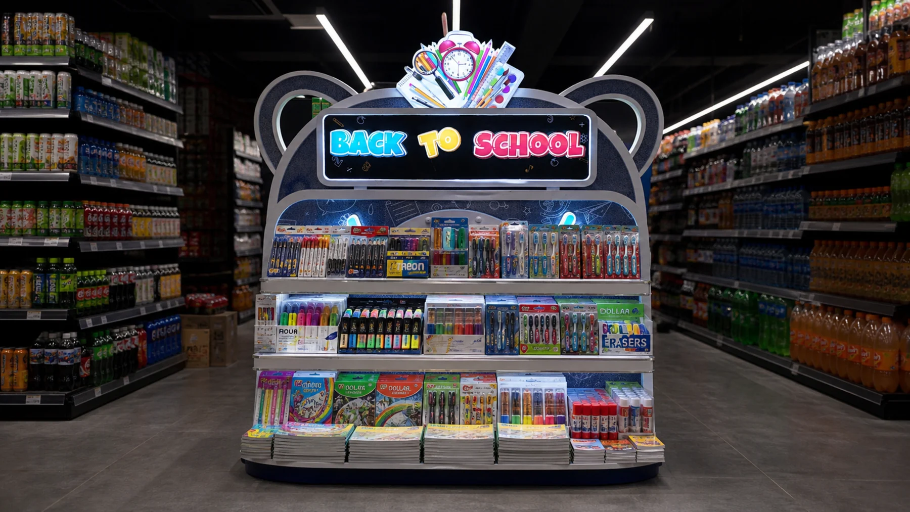 Back to School seasonal island at Chase Up Nazimabad