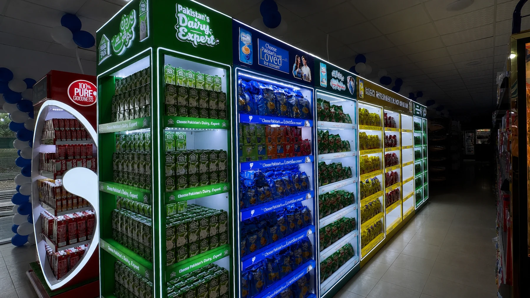 Illuminated Nestlé dairy category run at J. Mart Creek Vista