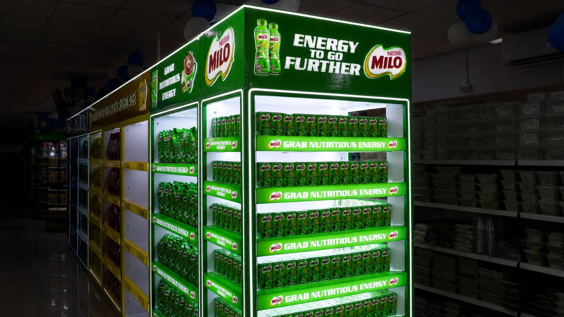 Illuminated Milo nutrition end at J. Mart Creek Vista