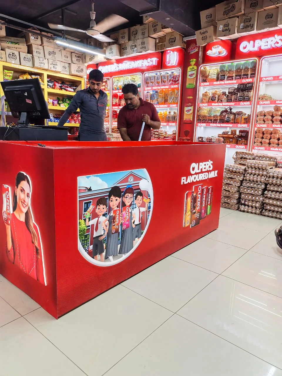The flavoured milk face of the Olper's checkout wrap