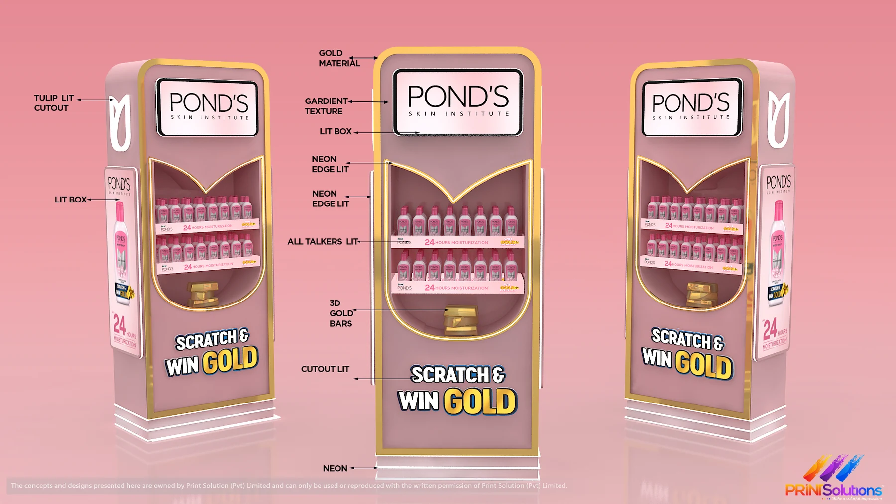 Dimensioned render of the POND'S unit